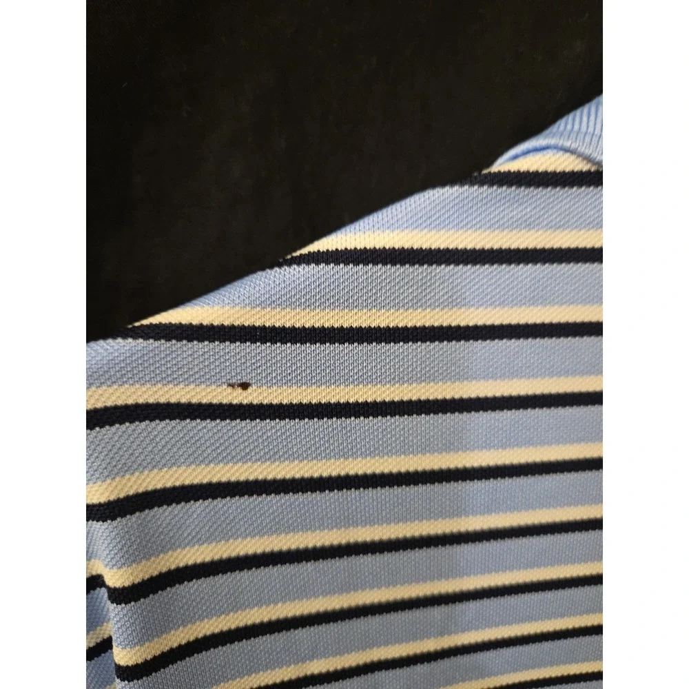 Polo Ralph Lauren Performance Golf Shirt Mens L Blue‎ Stretch Striped NWOT KNIT